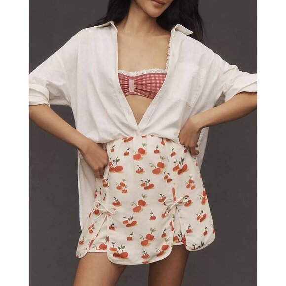 NWT Size S - Farm Rio Cherry Linen Blend Skort (NWT US$ 148) - Picture 3 of 16